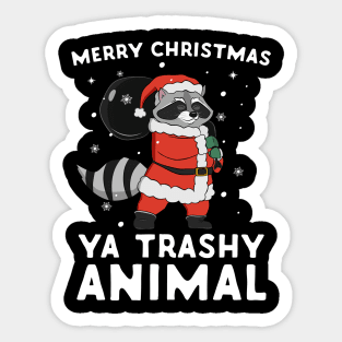 Merry Christmas Ya Trashy Animal Santa Raccoon Sticker